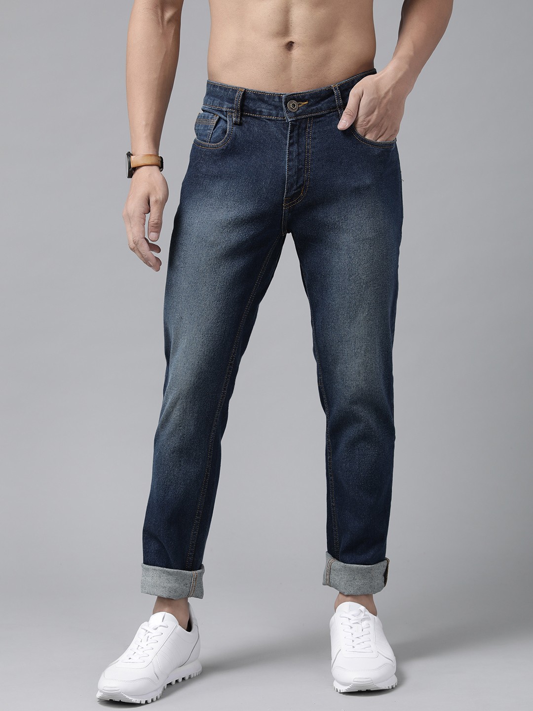 

Roadster Men Navy Blue Skinny Fit Light Fade Stretchable Jeans
