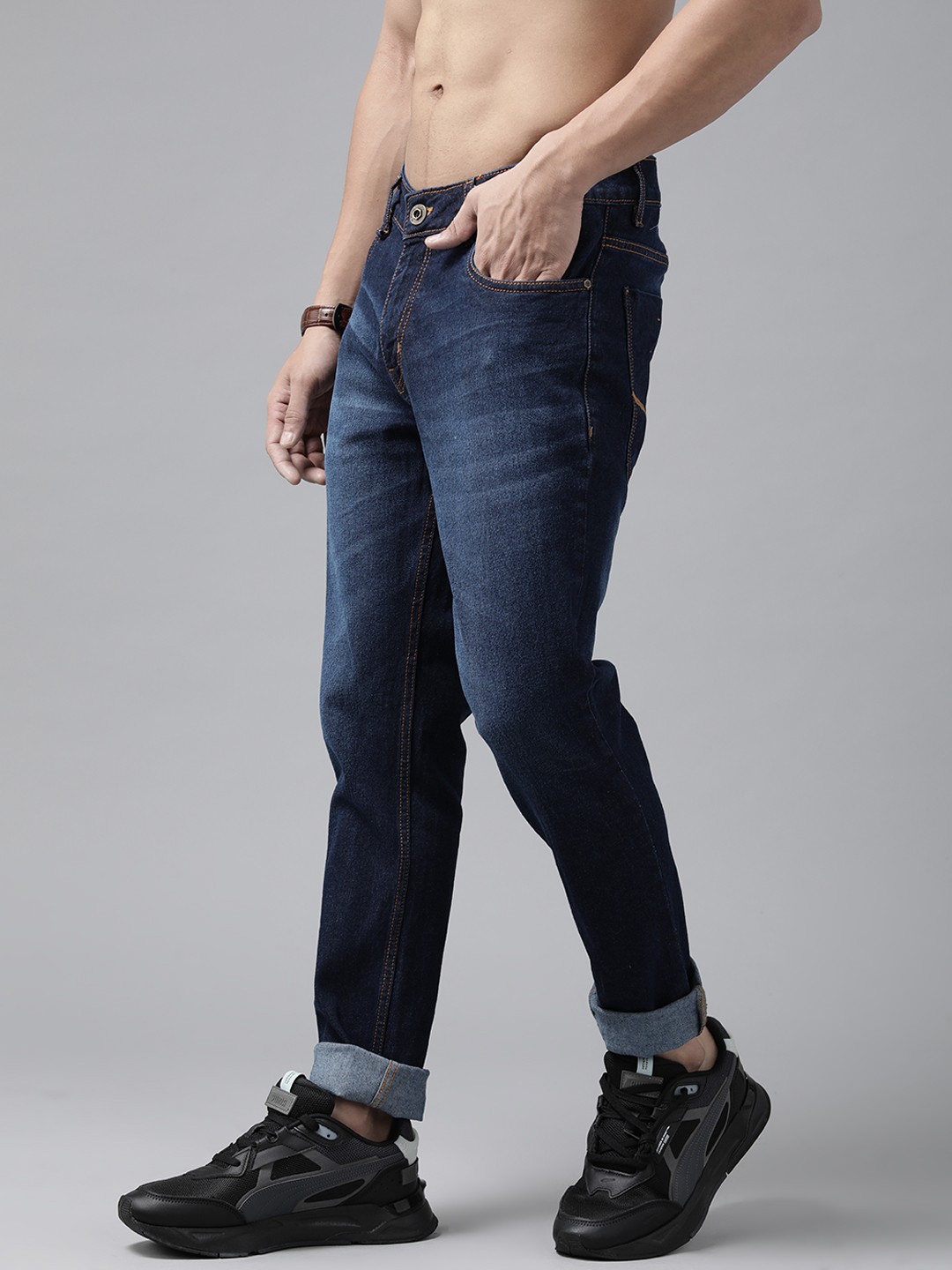 

Roadster Men Navy Blue Skinny Fit Light Fade Stretchable Jeans
