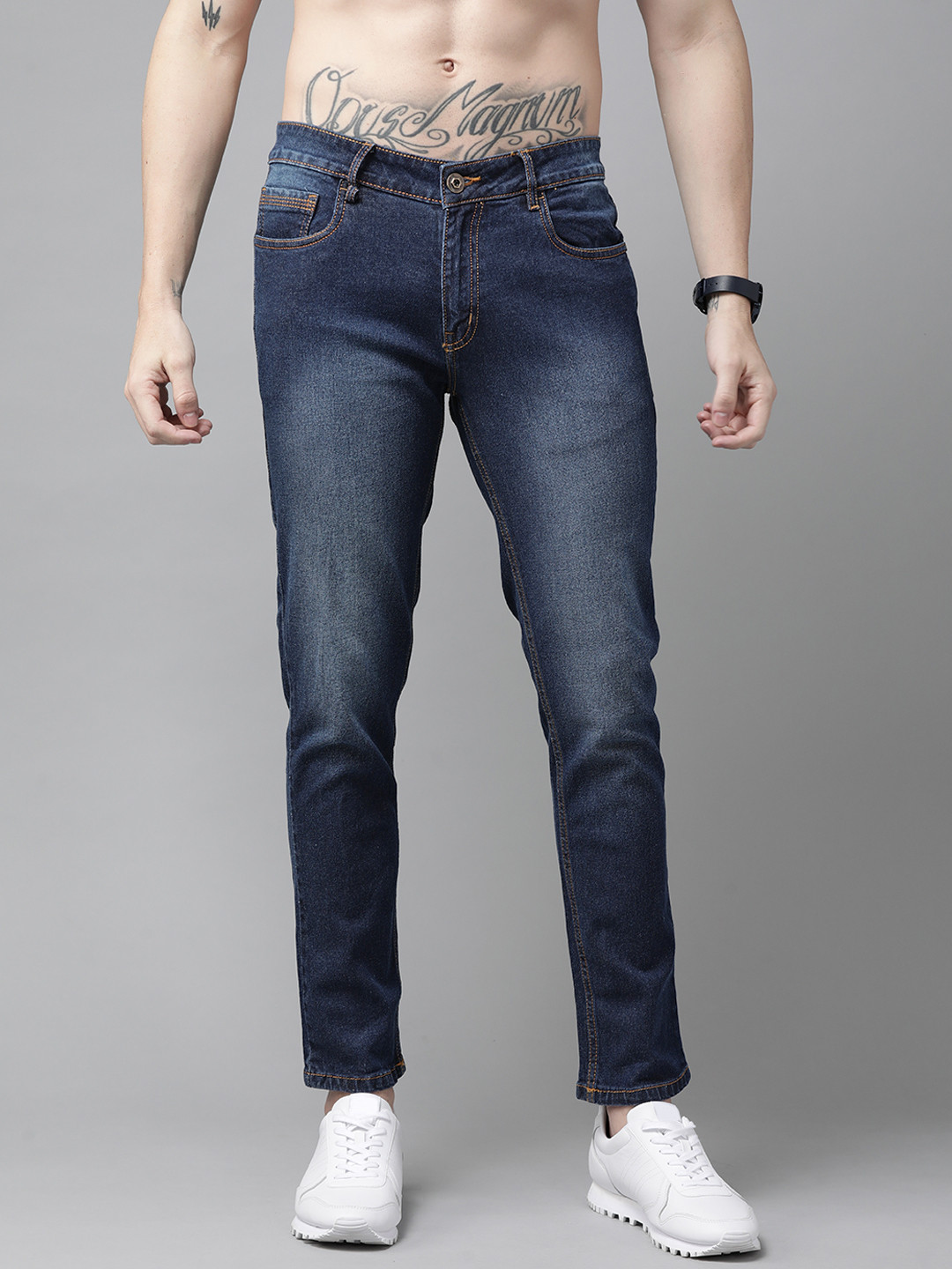 

Roadster Men Navy Blue Skinny Fit Light Fade Stretchable Jeans