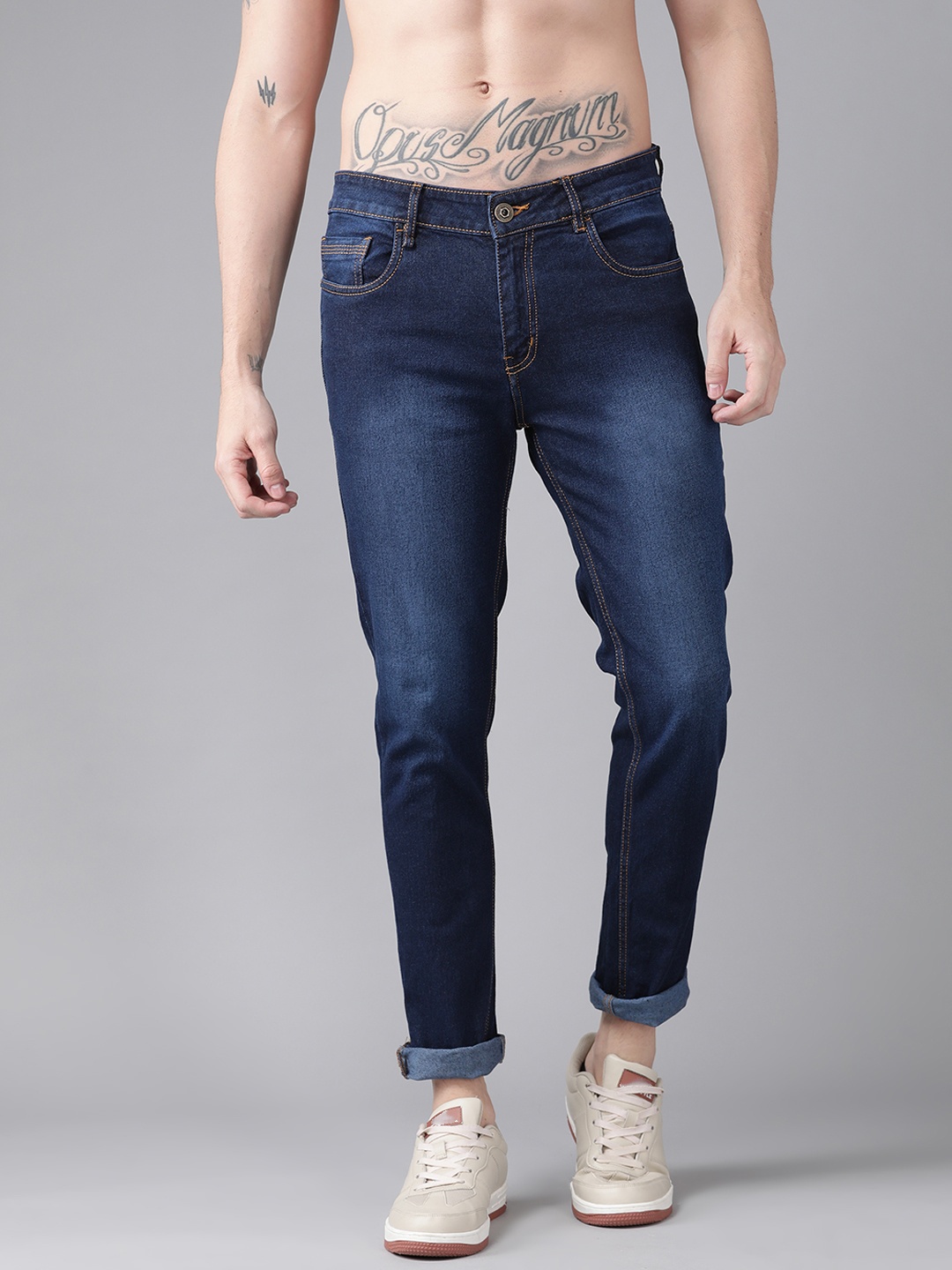 

Roadster Men Navy Blue Skinny Fit Light Fade Stretchable Jeans