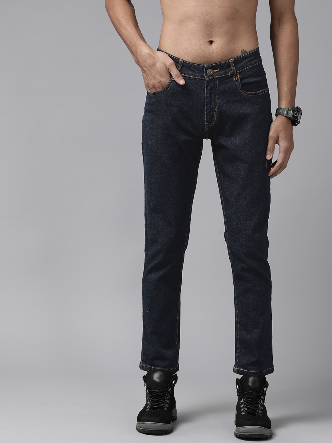 

Roadster Men Navy Blue Skinny Fit Stretchable Jeans