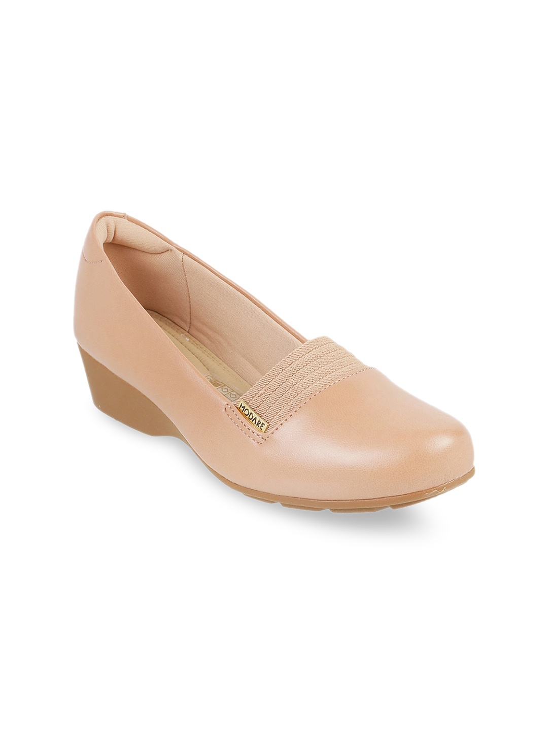 

J FONTINI Women Beige Solid Wedge Pumps
