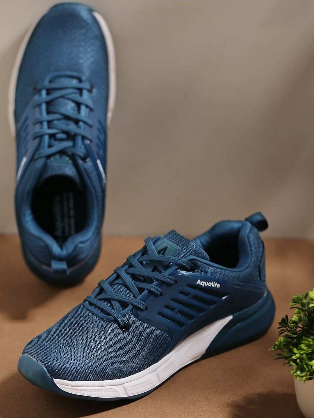 

Aqualite Men Blue & White Non-Marking Walking Shoes