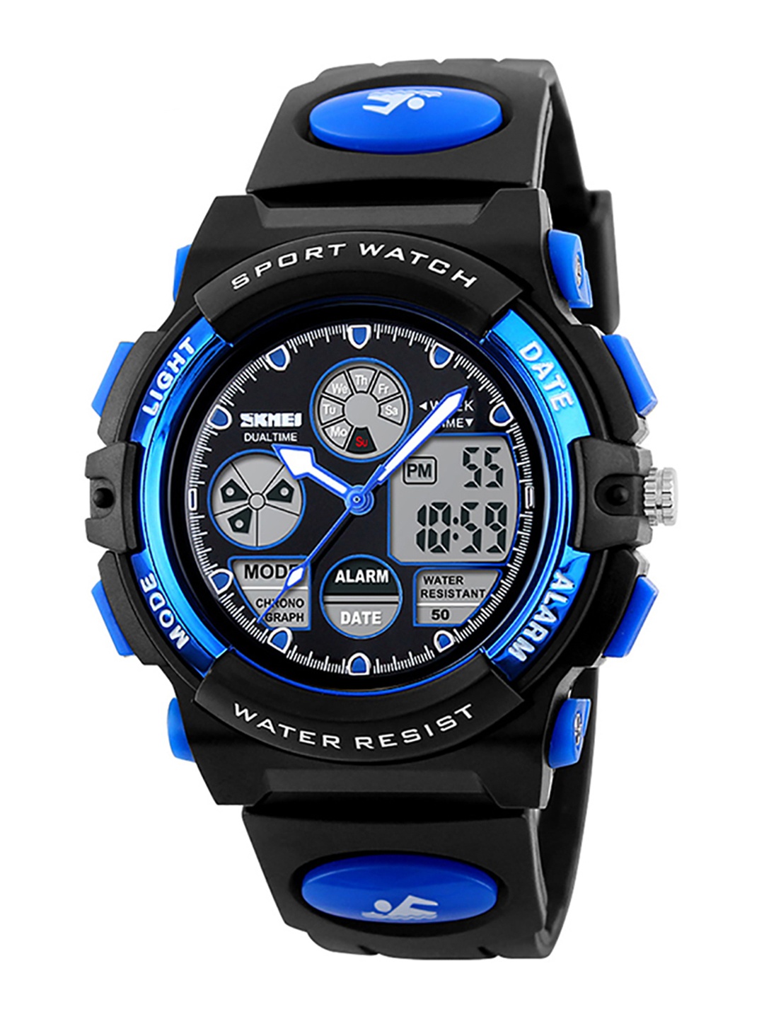 

Skmei Kids Blue Dial & Black Straps Analogue and Digital Watch SKMEI1163BLU