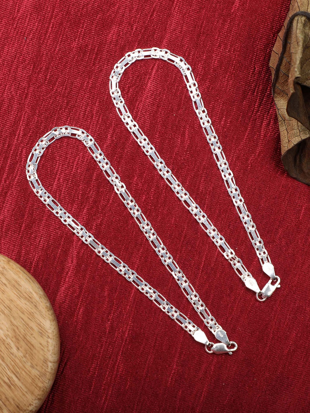 

Arte Jewels Set Of 2 Rhodium-Plated Silver Anklets