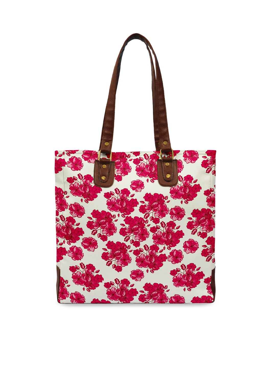 

Crazy Corner Pink Floral Structured Tote Bag