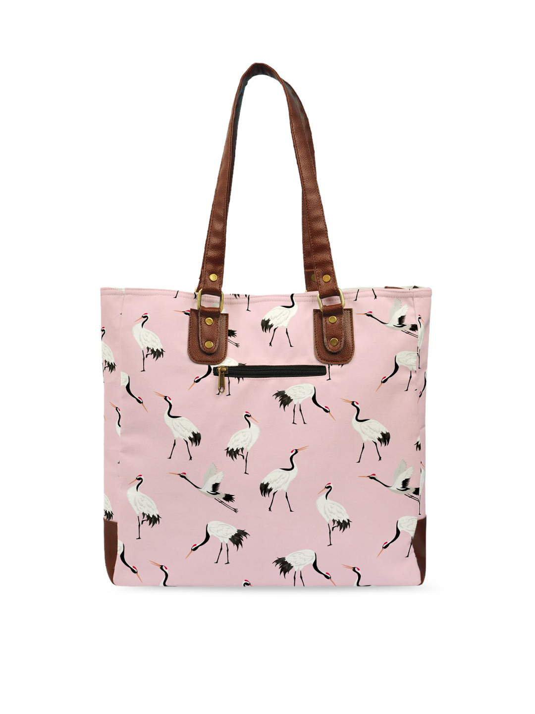 

Crazy Corner Pink Printed Shopper Shoulder Bag with Cut Work