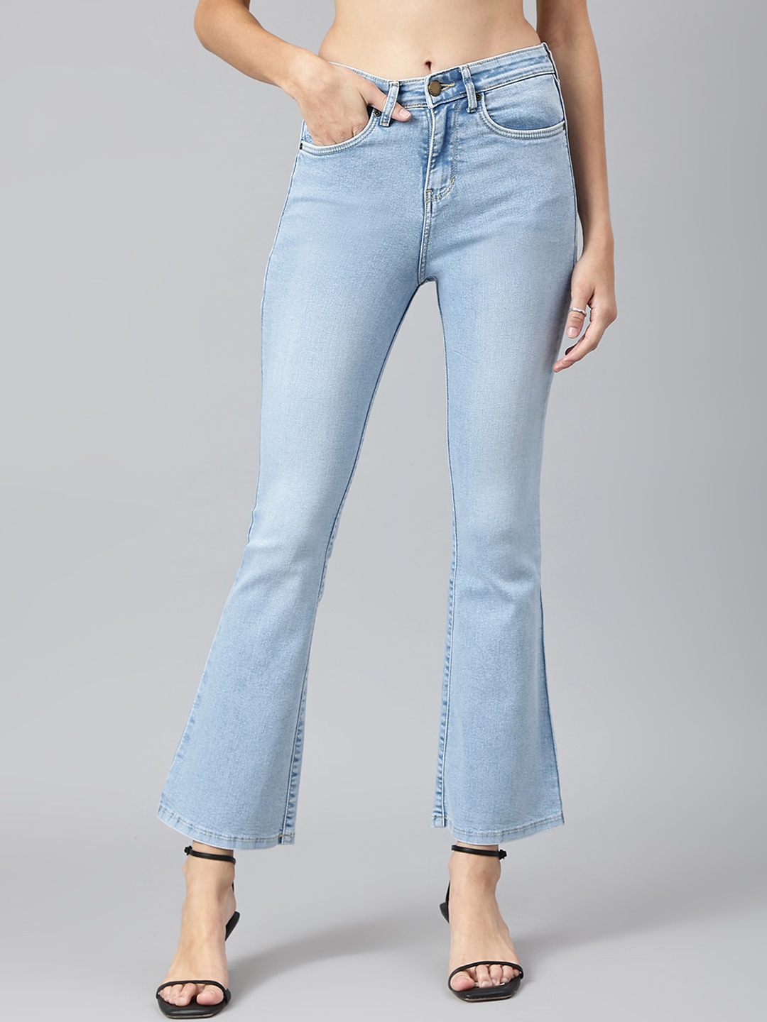 

Xpose Women Blue Comfort Bootcut High-Rise Stretchable Jeans