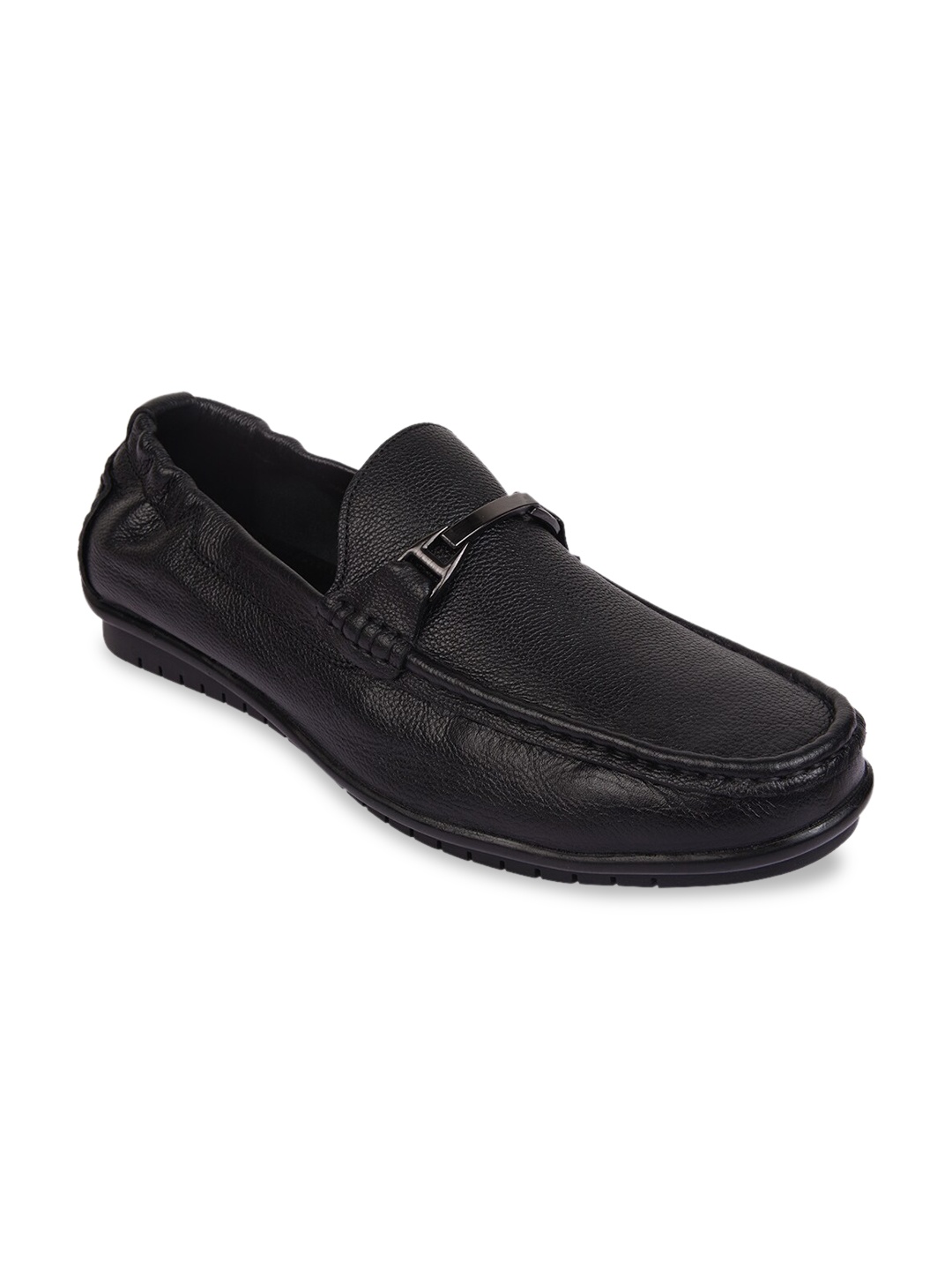 

Regal Men Black Leather Casual Horsebit Loafers