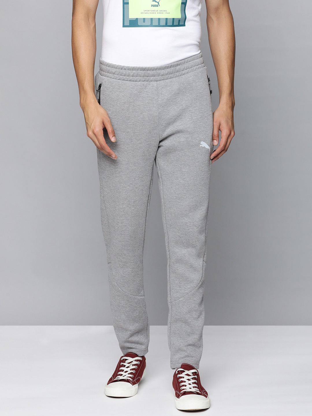 

Puma Men Grey Melange Evostripe Track Pants