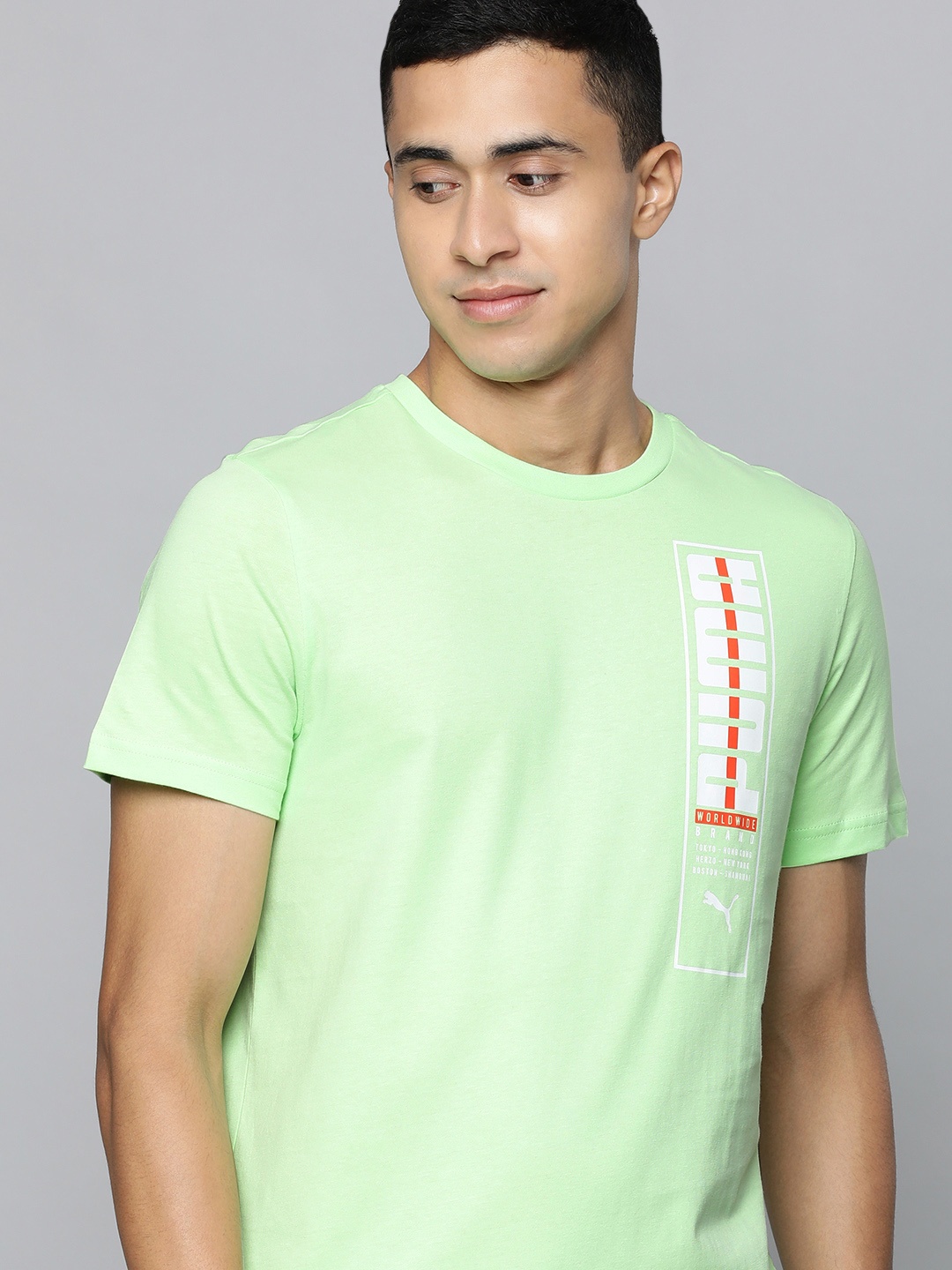 

Puma Printed Slim Fit Pure Cotton T-shirt, Green