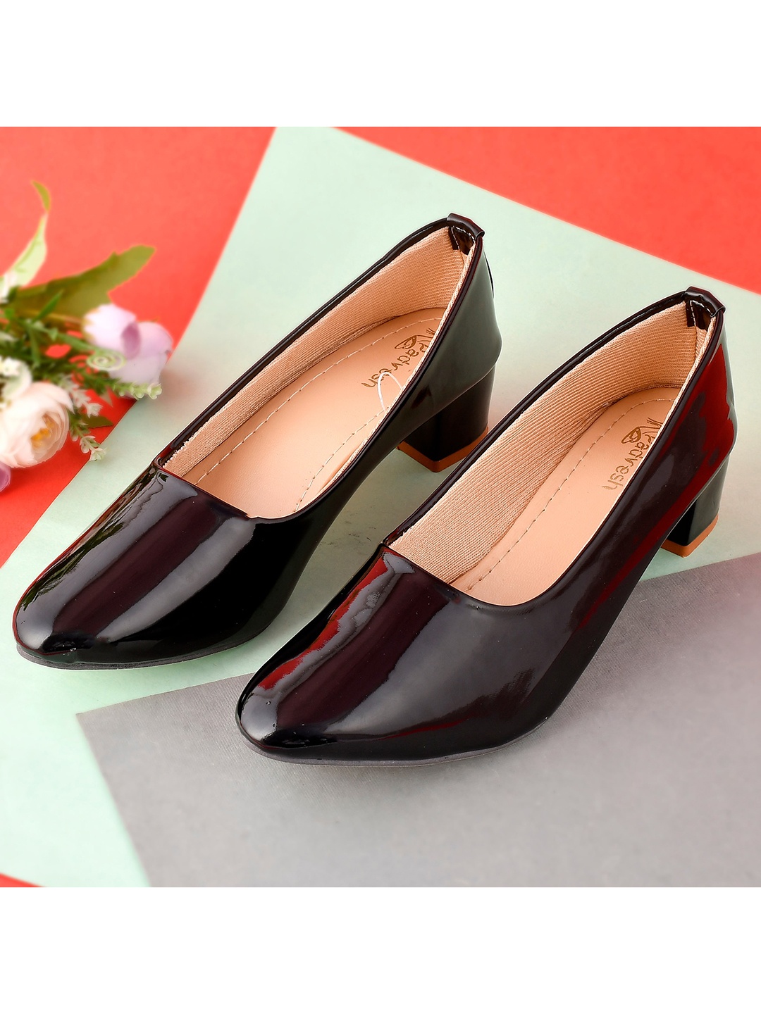 

Padvesh Black Party Block Pumps