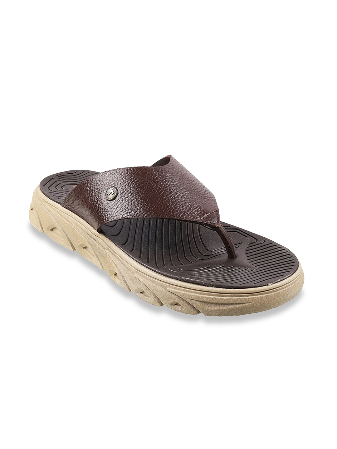 

Metro Men Brown Leather Comfort Sandals