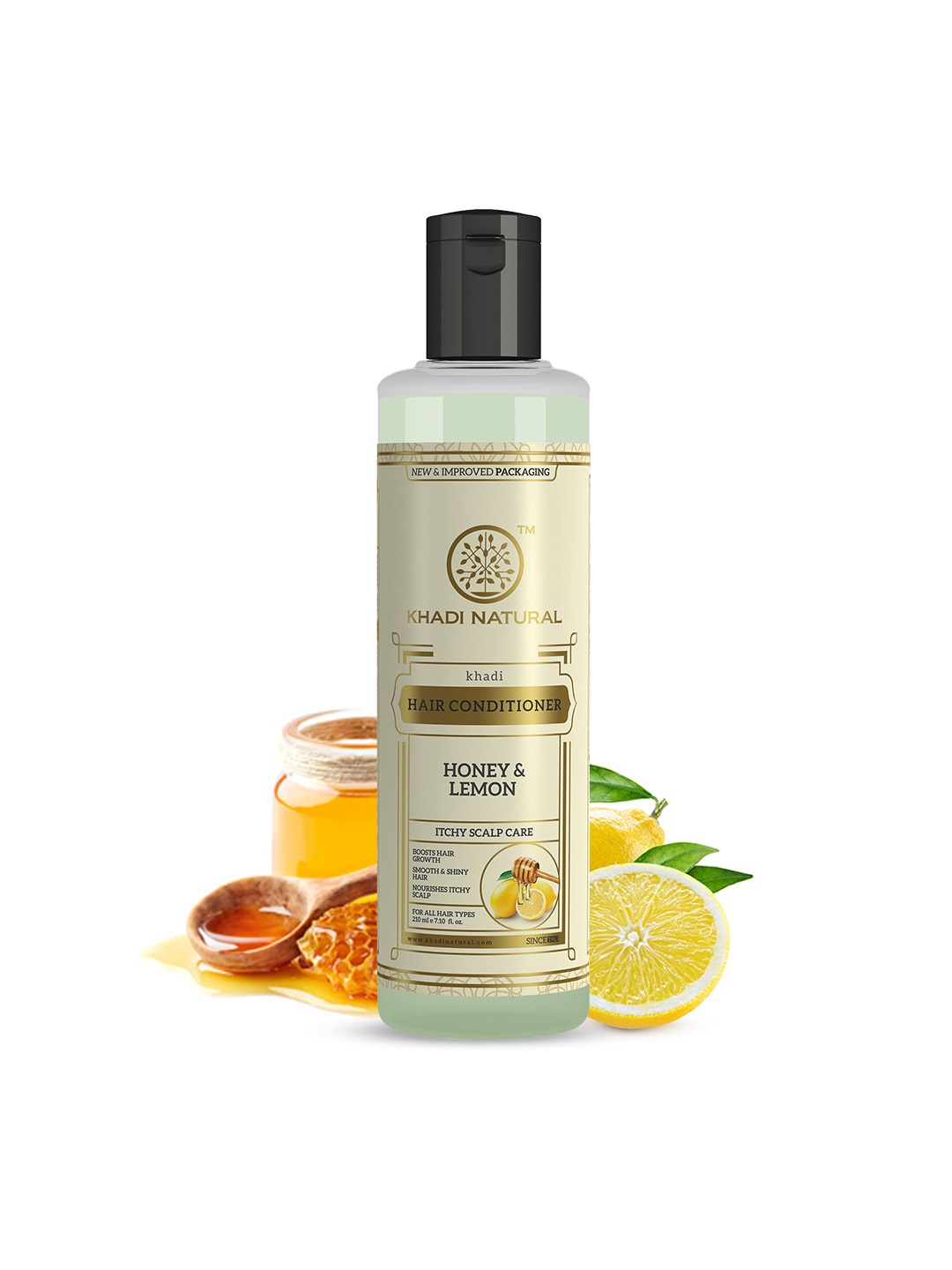 

Khadi Natural Honey & Lemon Hair Conditioner for Smooth & Shiny Hair - 210ml, Beige
