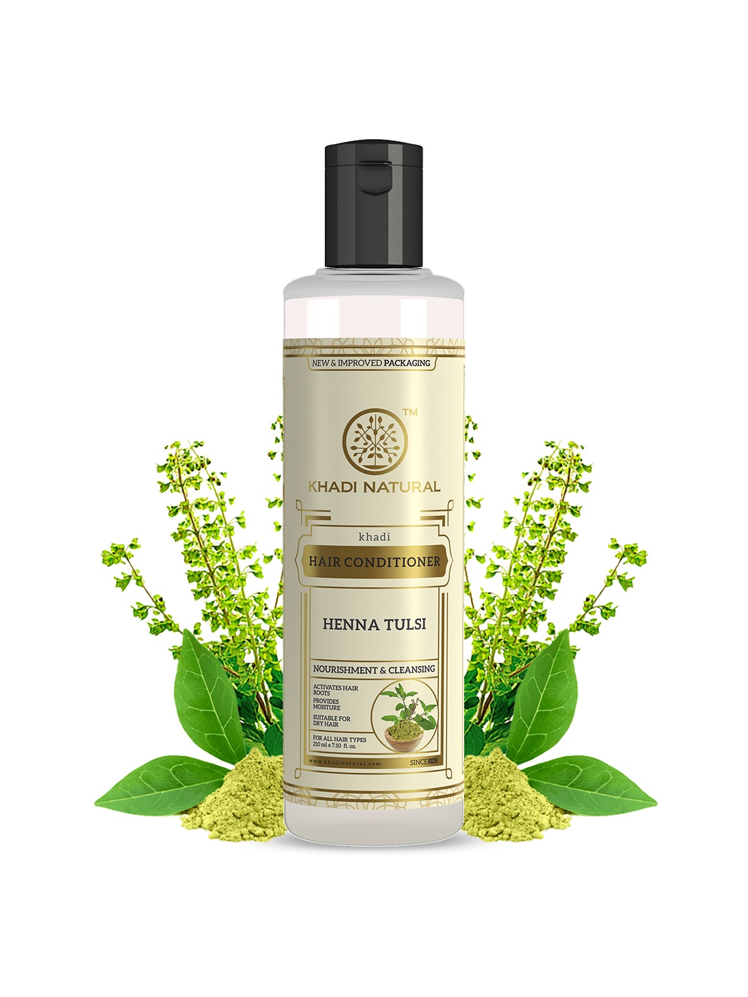 

Khadi Natural Henna Tulsi Hair Conditioner - Activates Hair Roots - 210ml, Off white