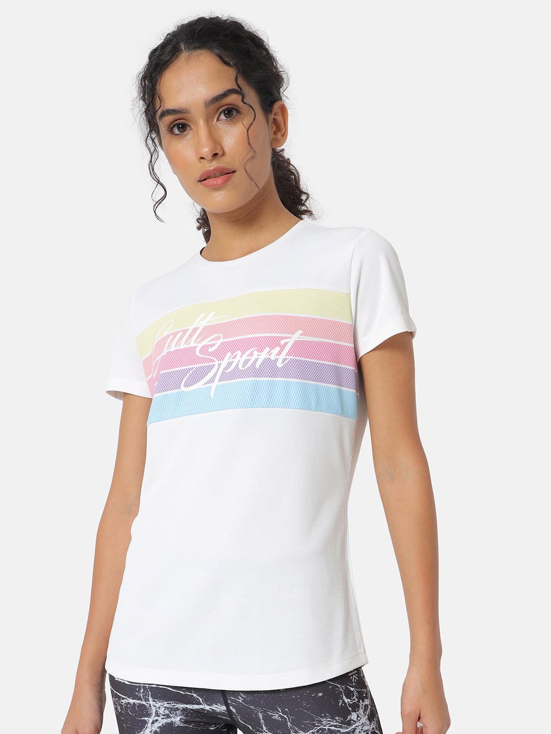 

Cultsport Women White Typography Printed T-shirt