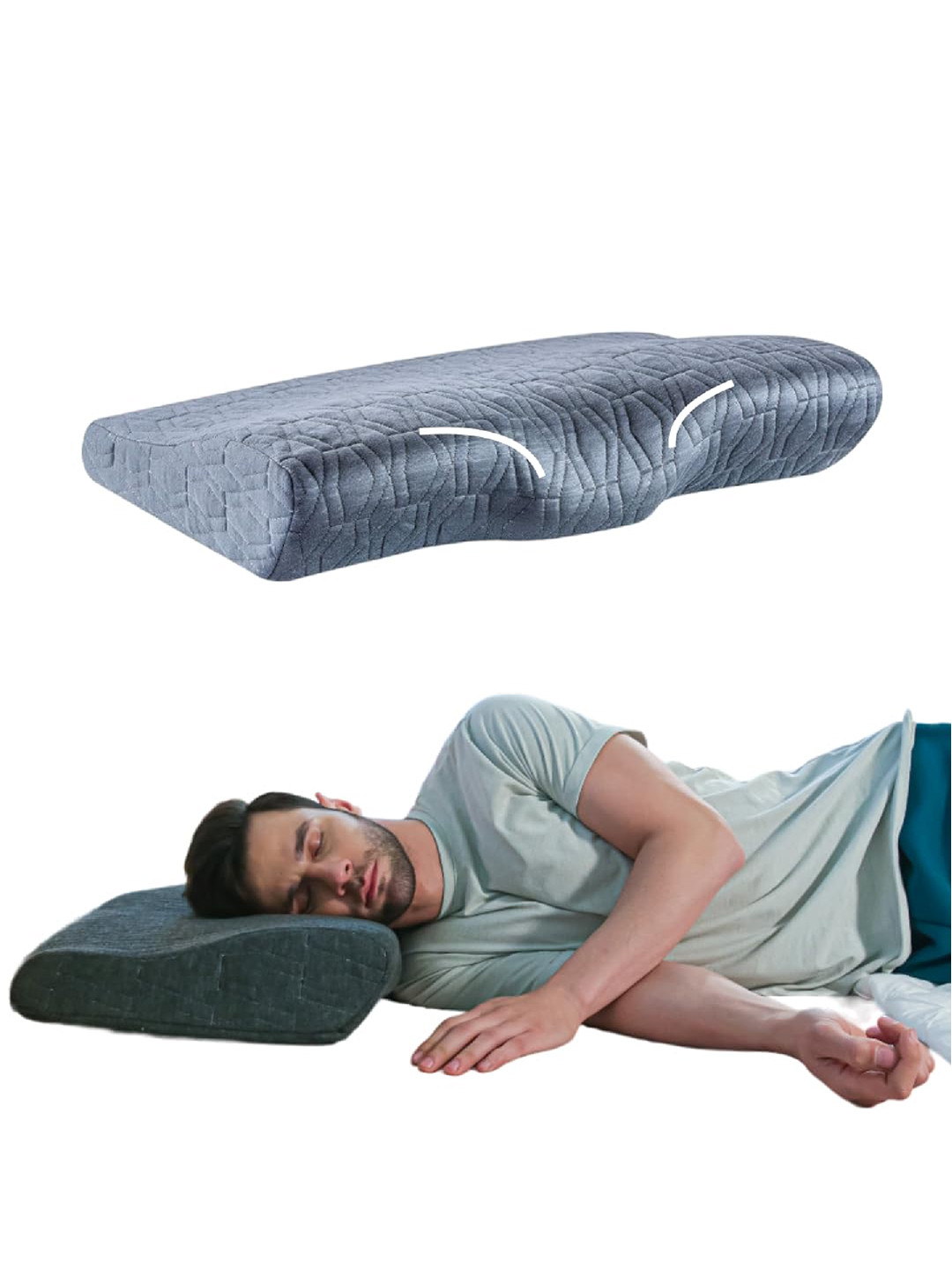 

The White Willow Grey Memory Foam Neck Pillow