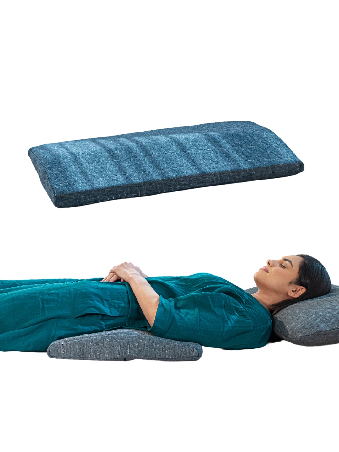 

The White Willow Grey Memory Foam Lumbar Support Spine Pillow