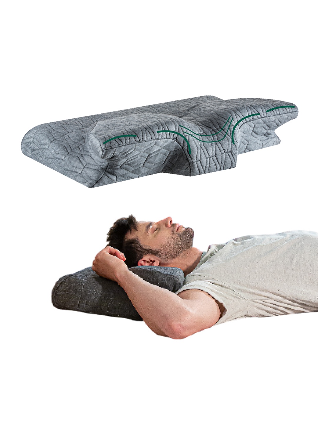 

The White Willow Grey Memory Foam Butterfly Neck Pillow