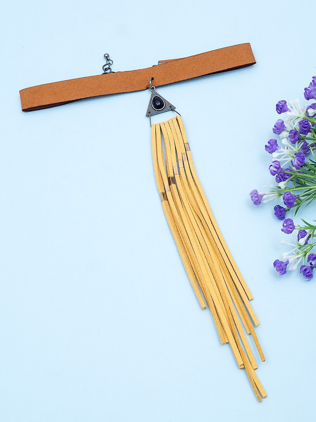 

Golden Peacock Brown & Gold-Toned Choker Necklace