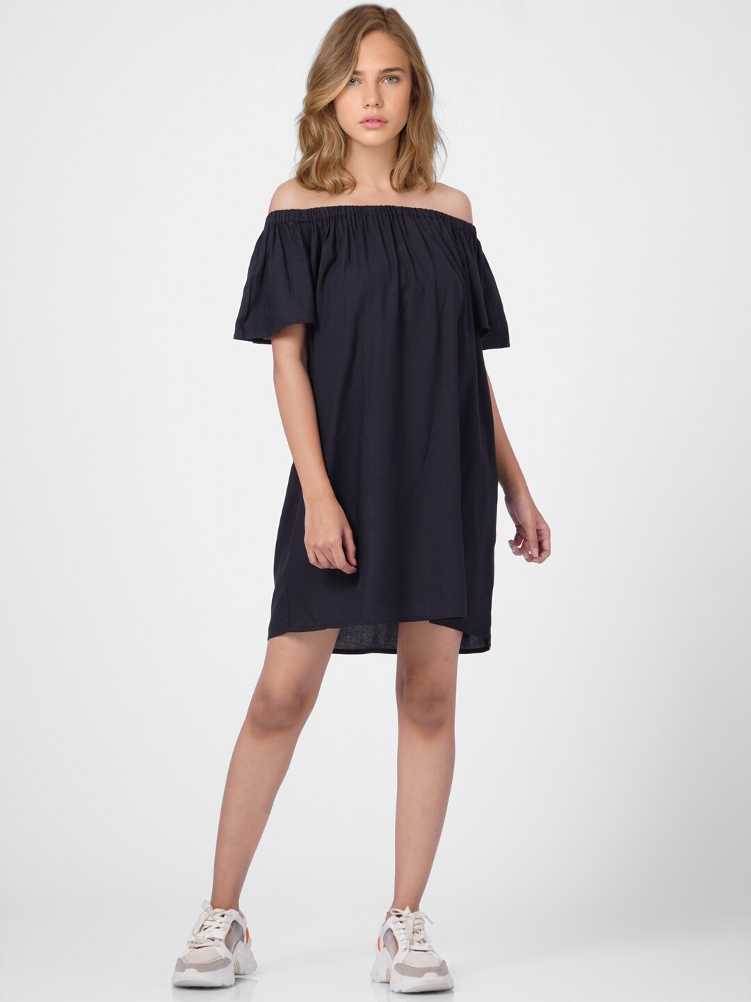 

ONLY Black Off-Shoulder A-Line Dress