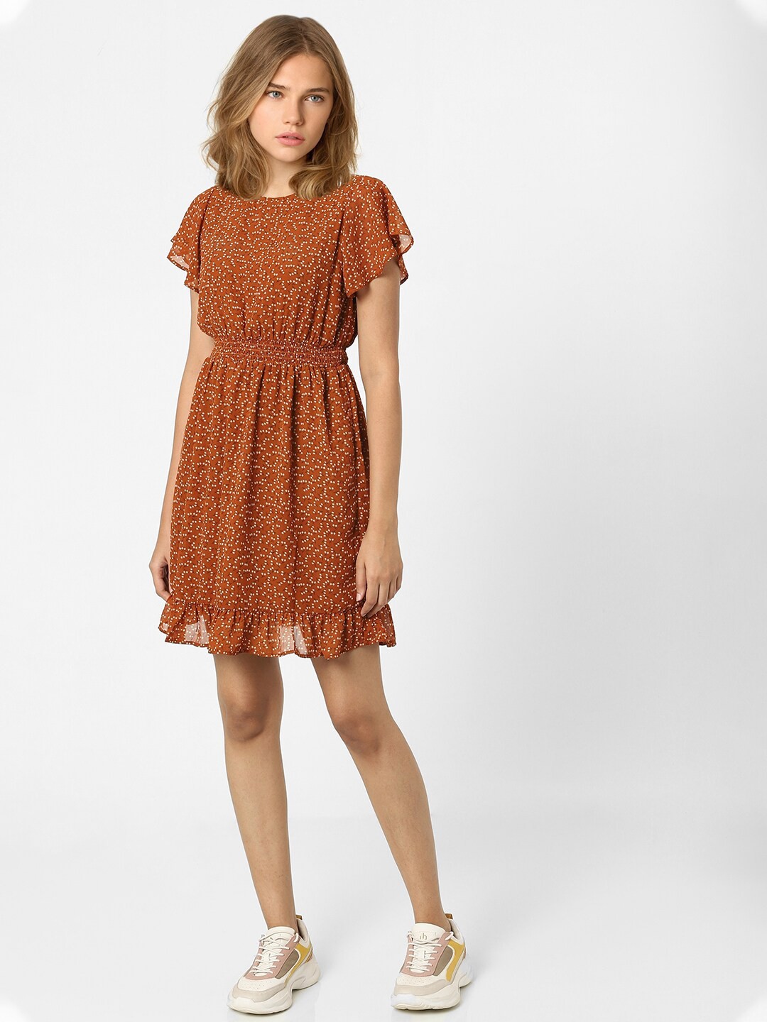

ONLY Women Brown Floral Printed Dress