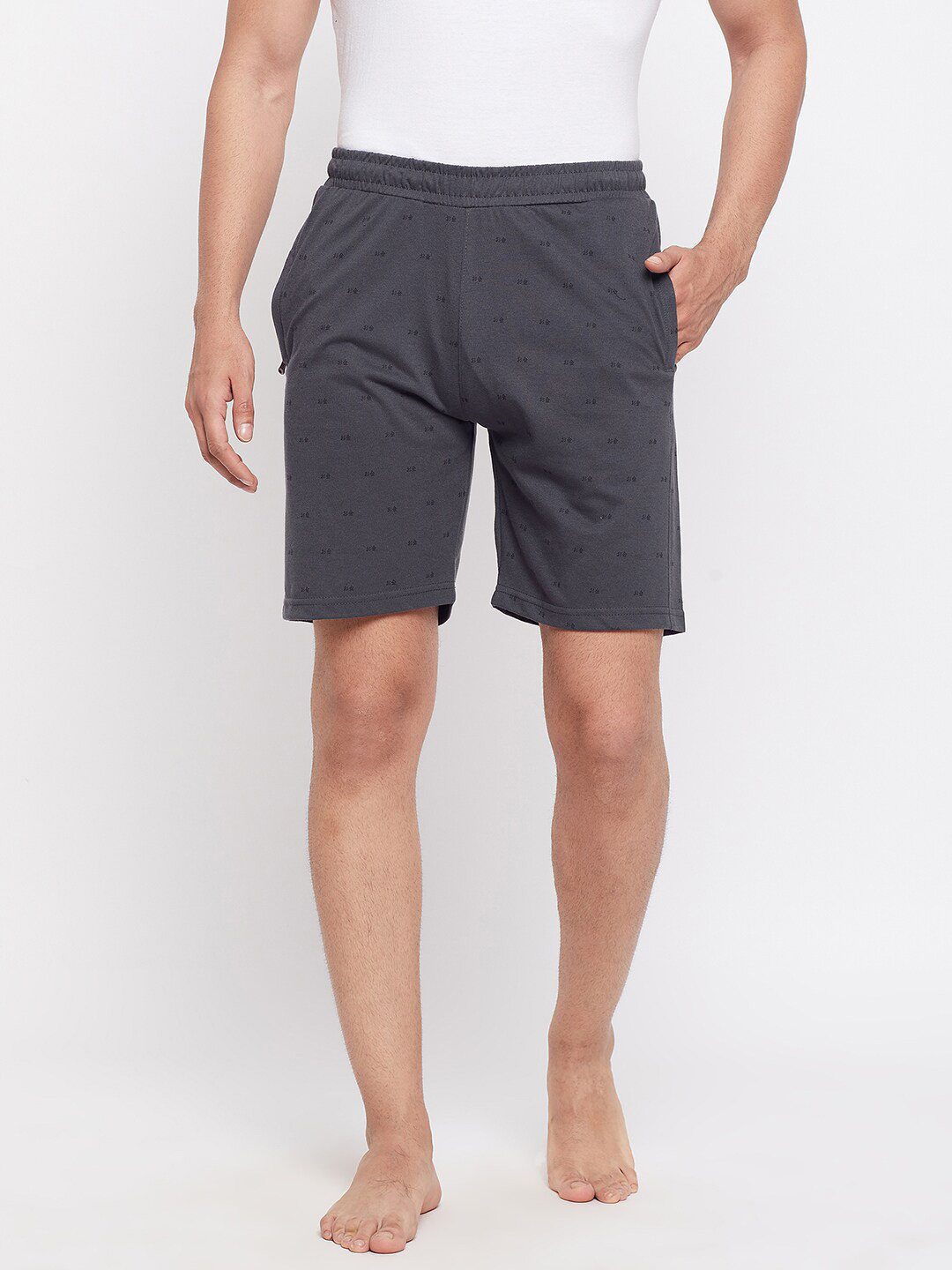 

Okane Men Grey Printed Lounge Shorts