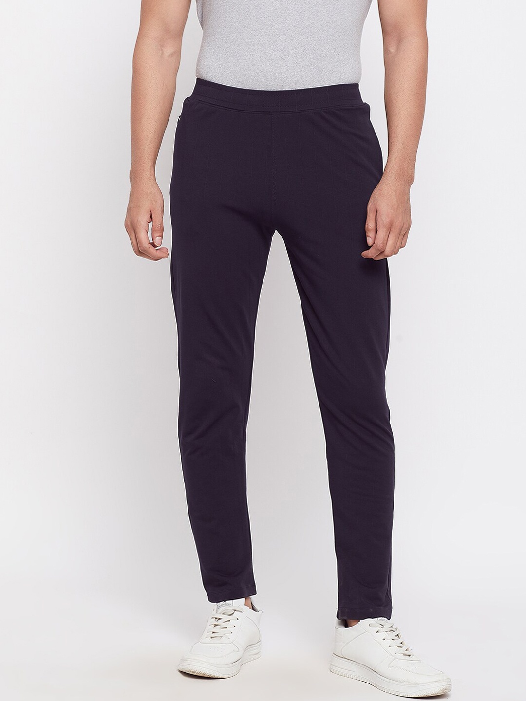 

Okane Men Navy Blue Solid Track Pants