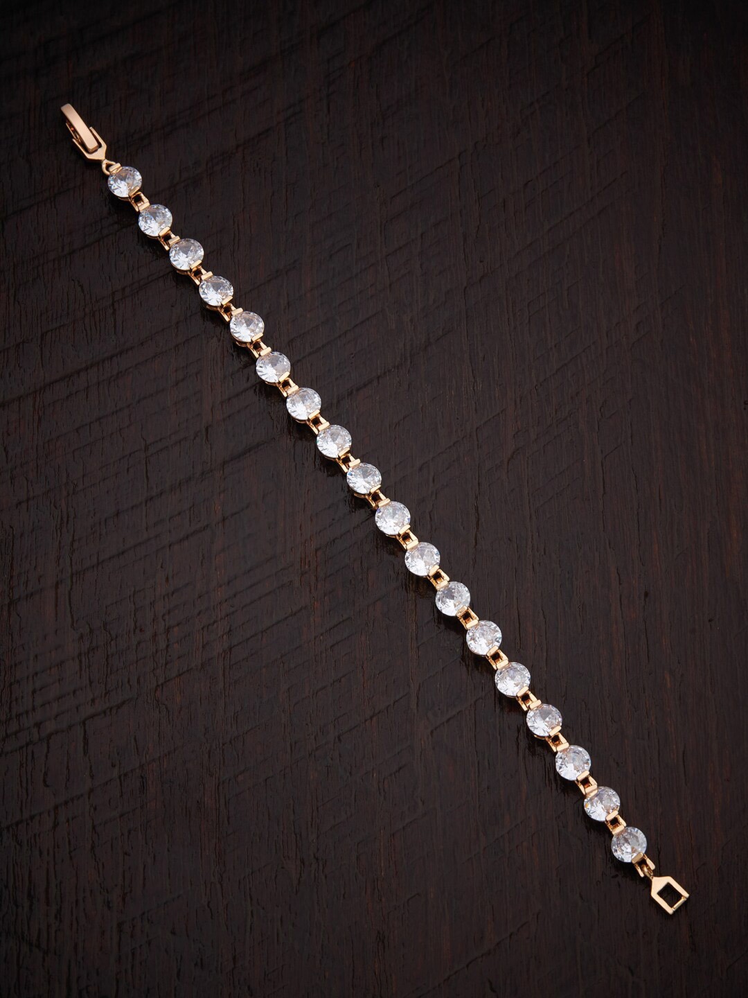 

Kushal's Fashion Jewellery Women Gold-Plated & White Cubic Zirconia Wraparound Bracelet