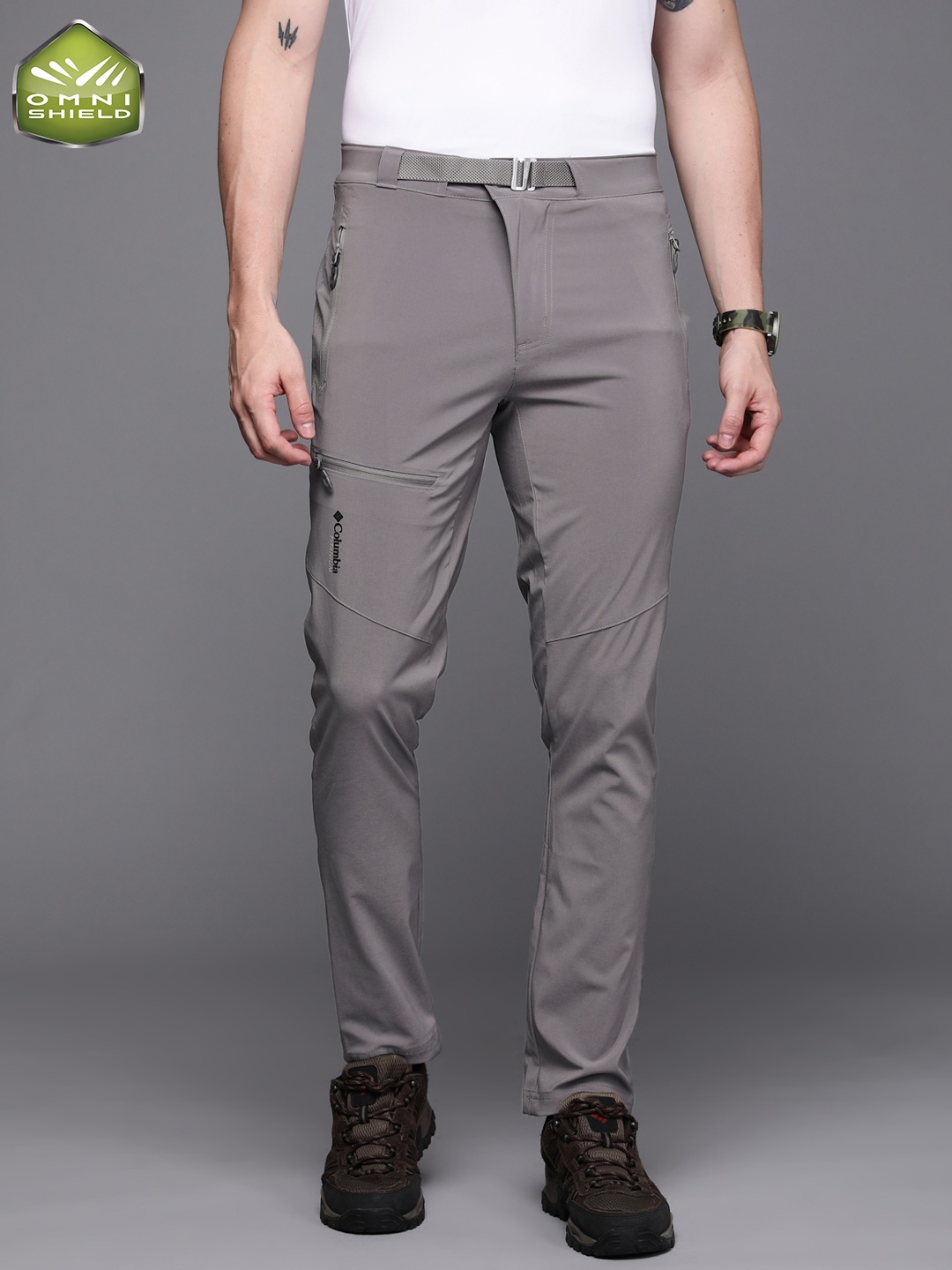 

Columbia Men Grey Slim Fit Trousers