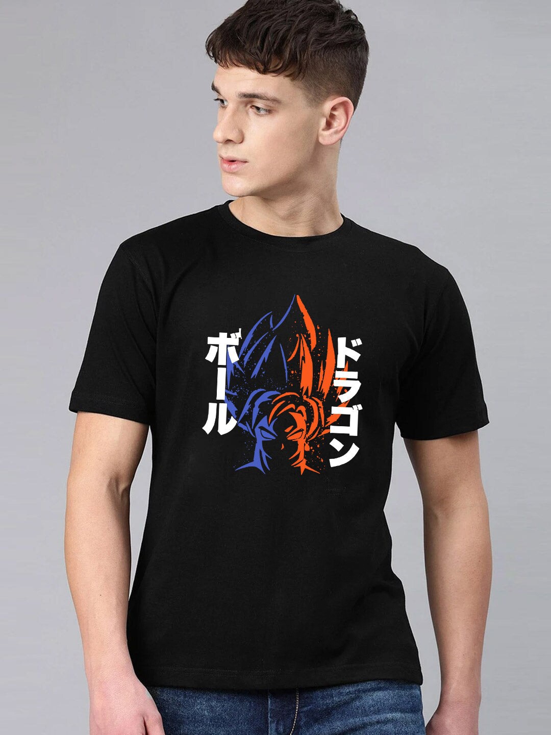 

BE AWARA Men Black Printed Cotton T-shirt