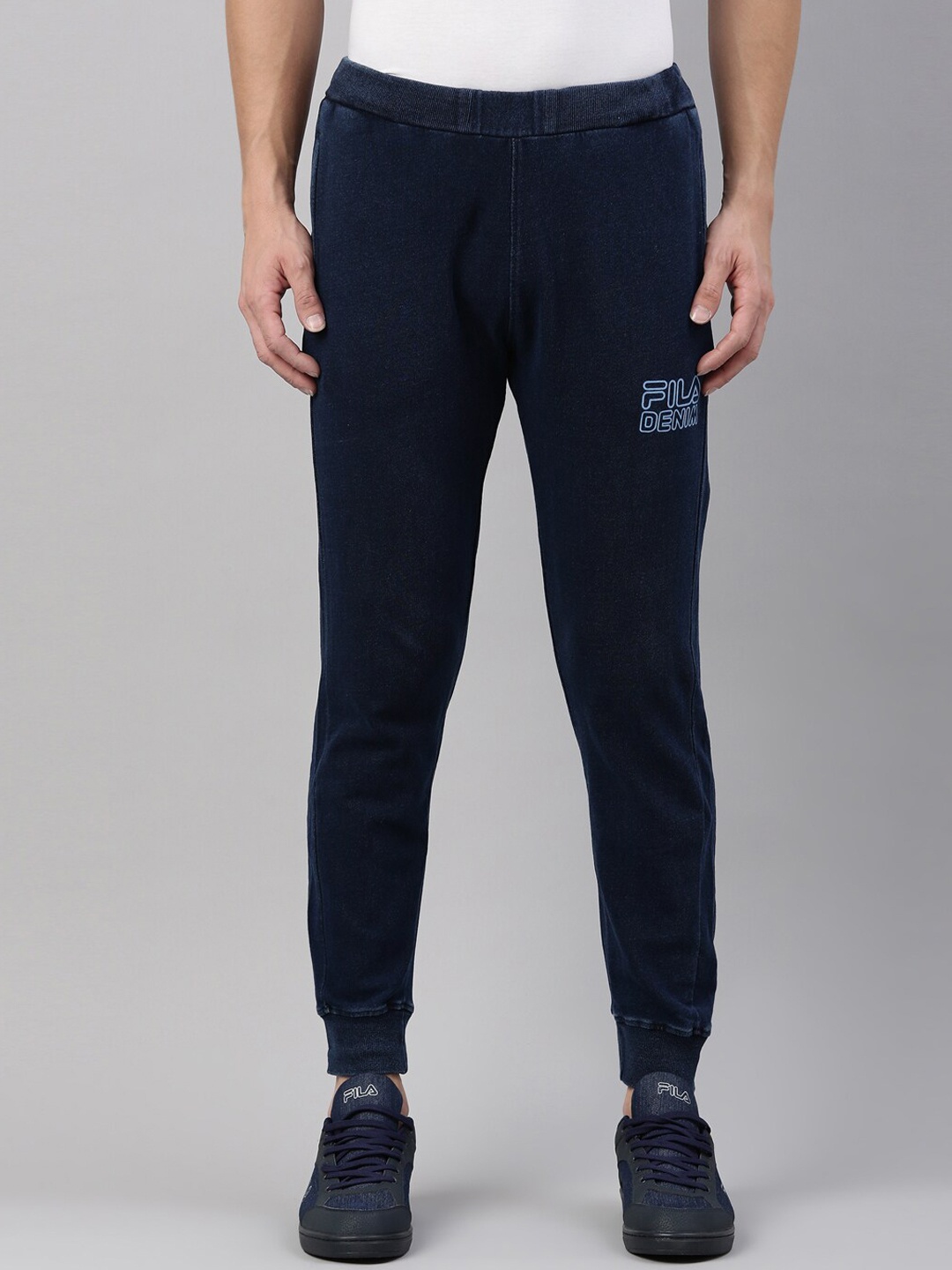 

FILA Men Blue Solid Cotton Joggers