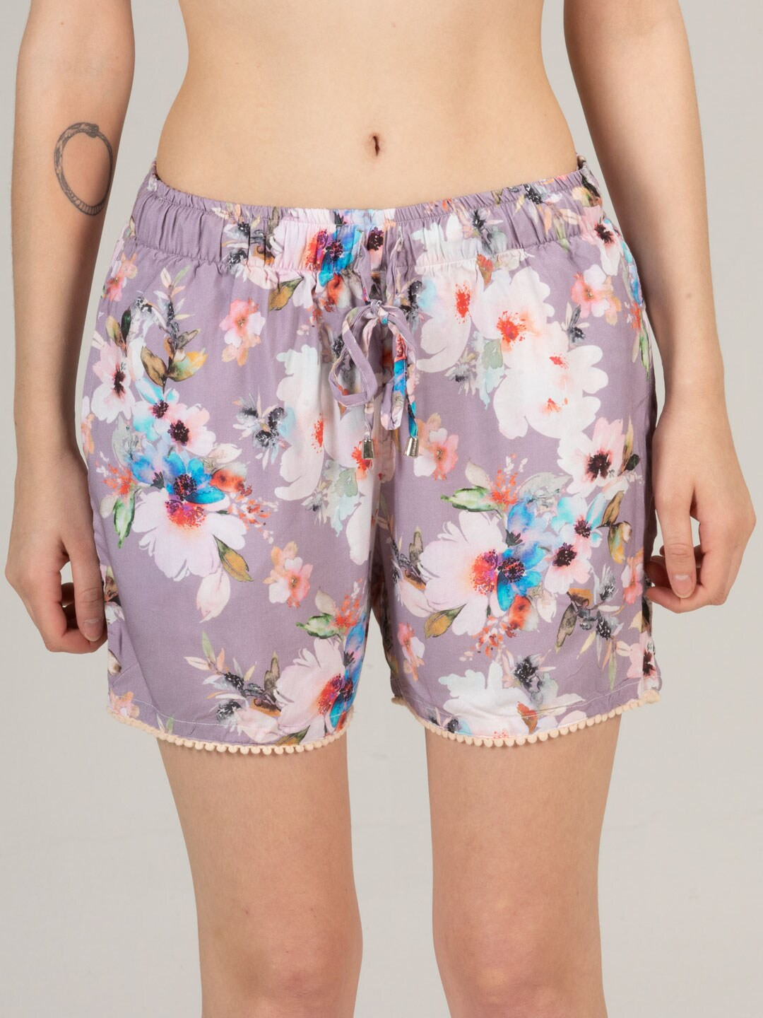 

evolove Women Purple & White Lounge Shorts