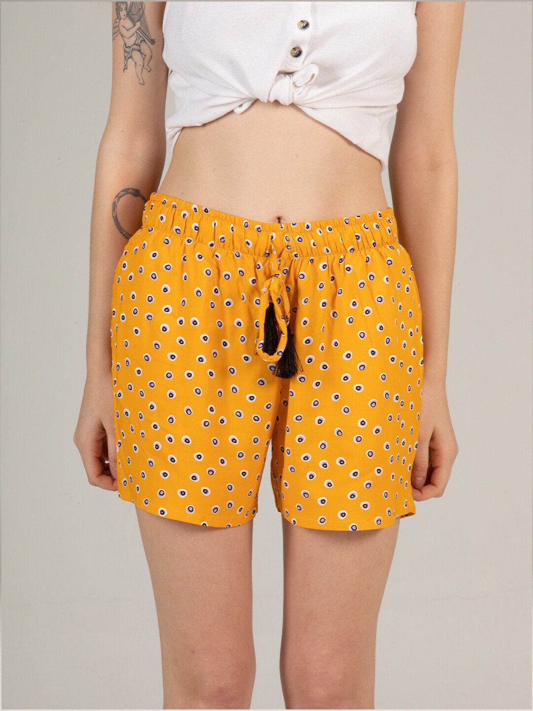 

evolove Women Yellow Printed Lounge Shorts