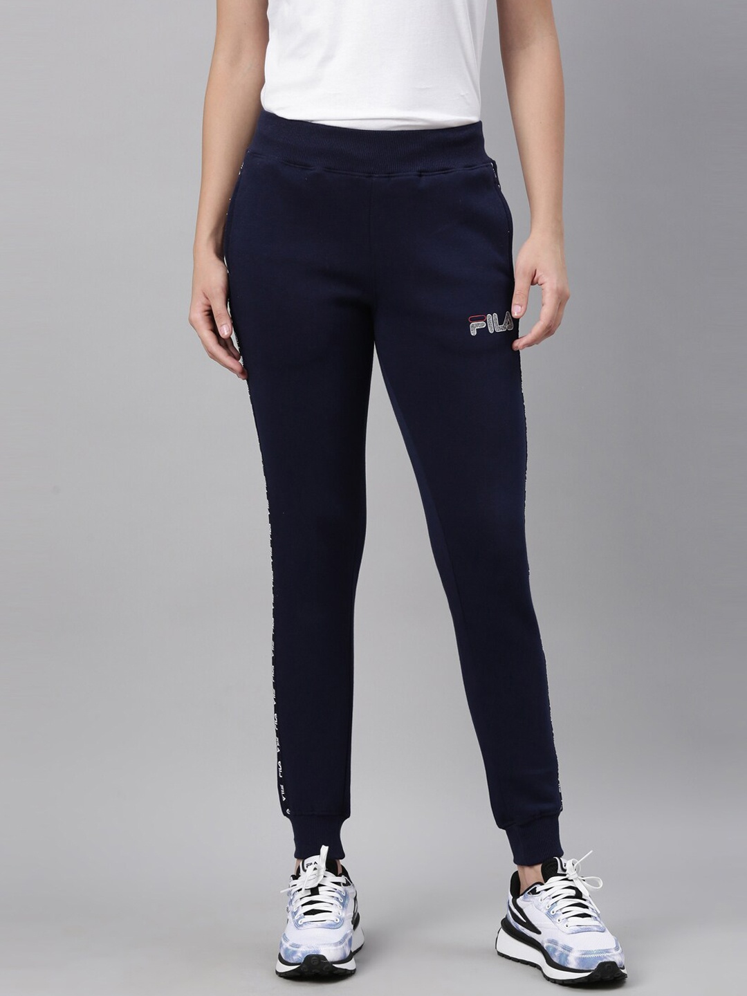 

FILA Women Blue Solid Cotton Joggers