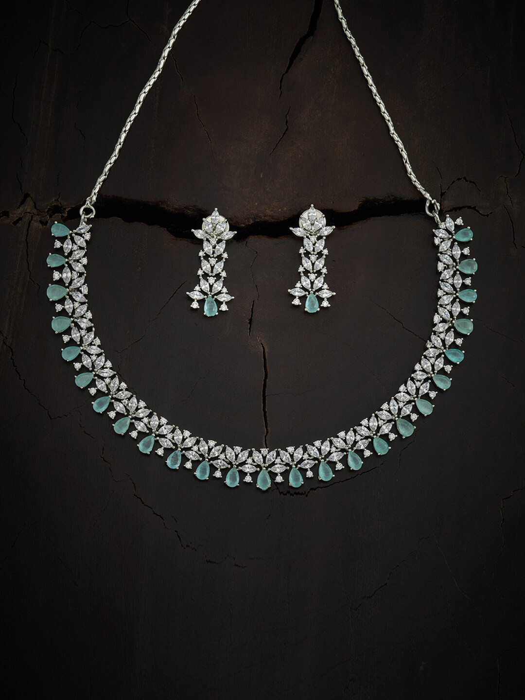 

Kushal's Fashion Jewellery Lime Green Rhodium-Plated Necklace