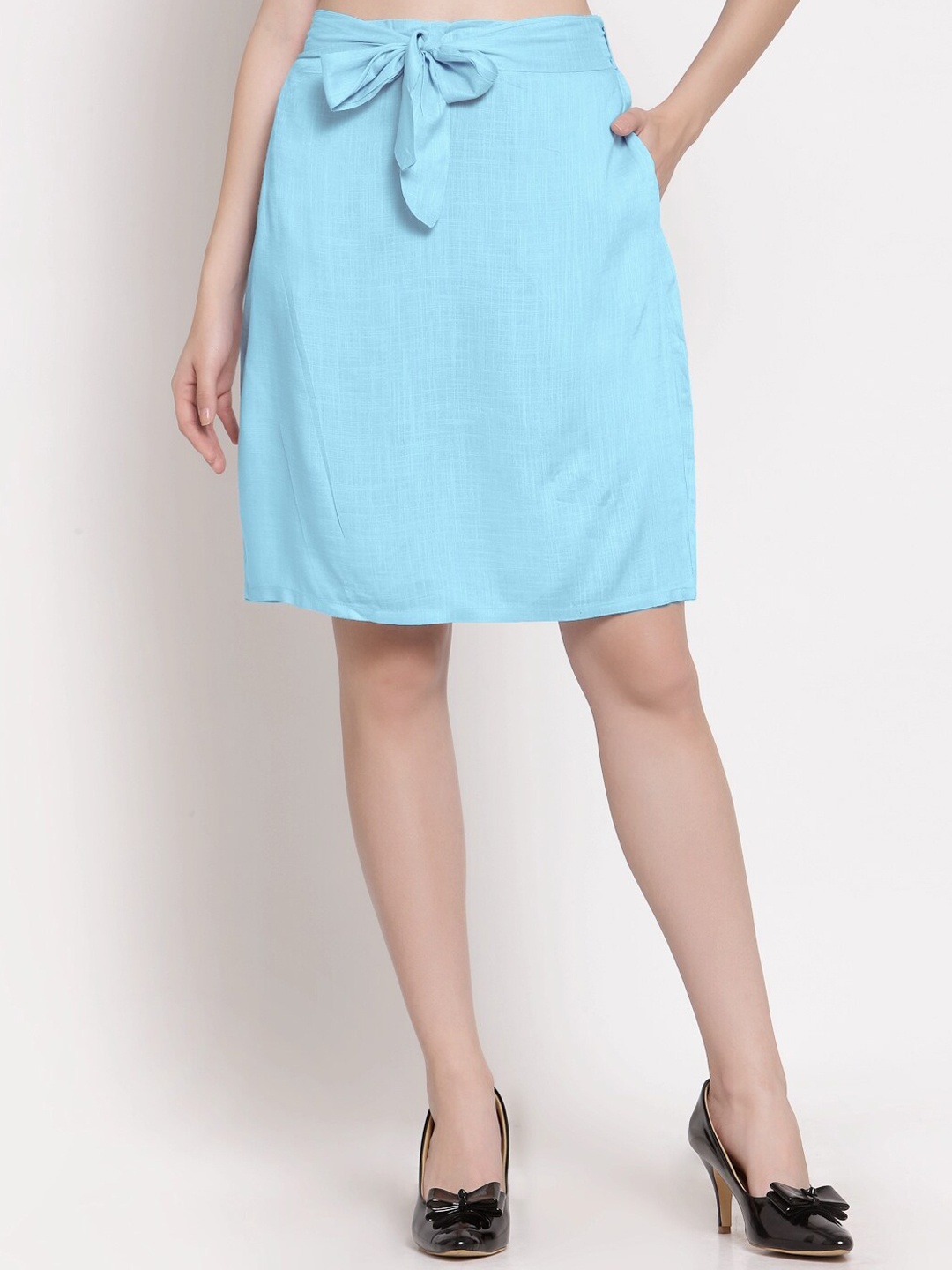 

PATRORNA Women Plus Size Blue Skirt