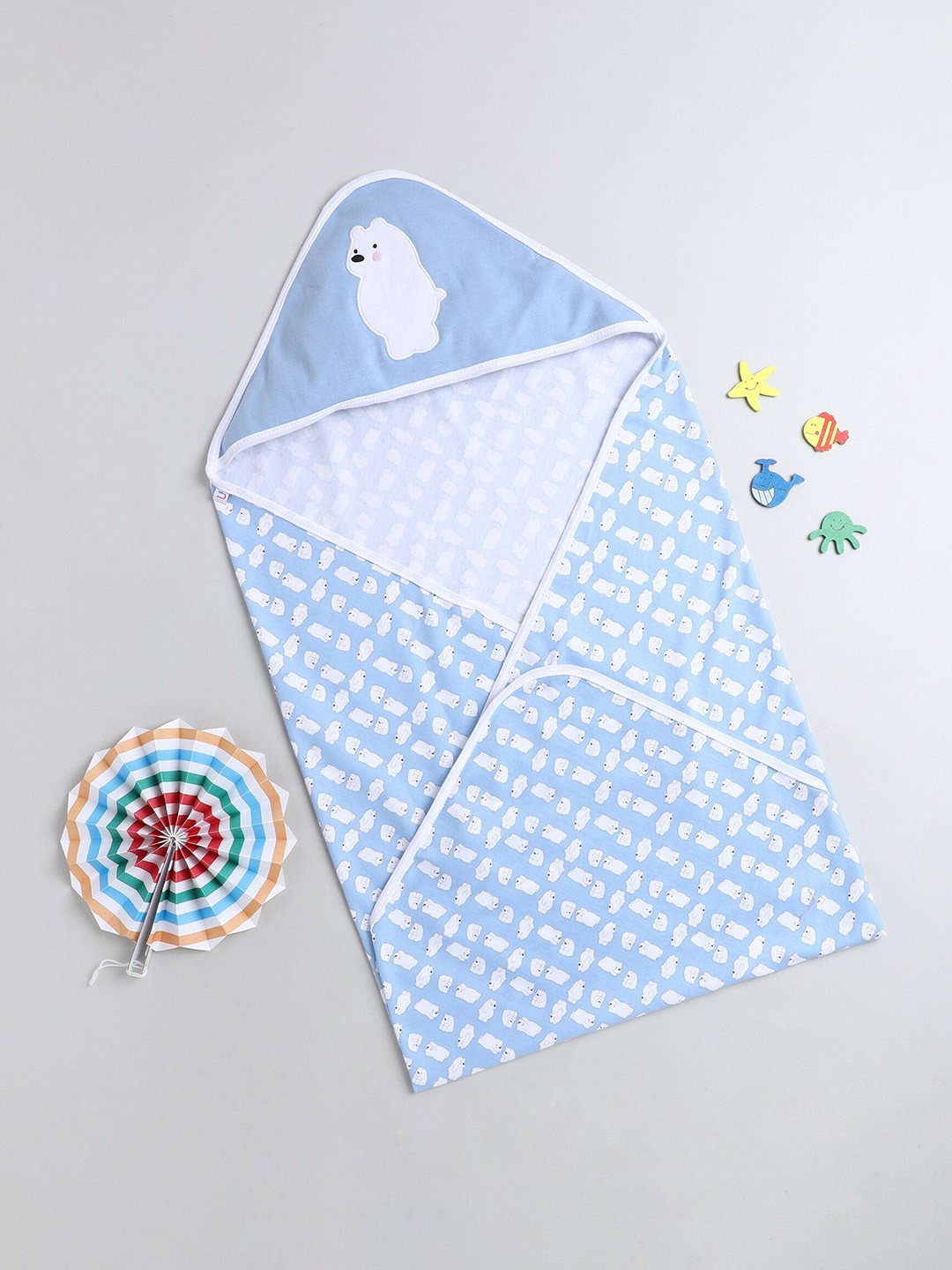 

BUMZEE Infant Boys Blue Printed Cotton Wrappers