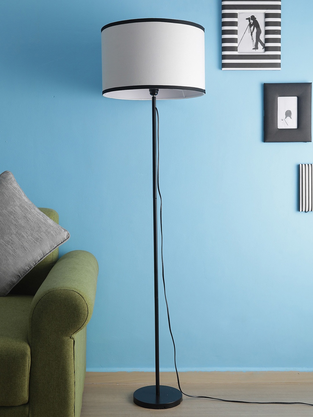 

SANDED EDGE Black & White Metal Floor Lamp