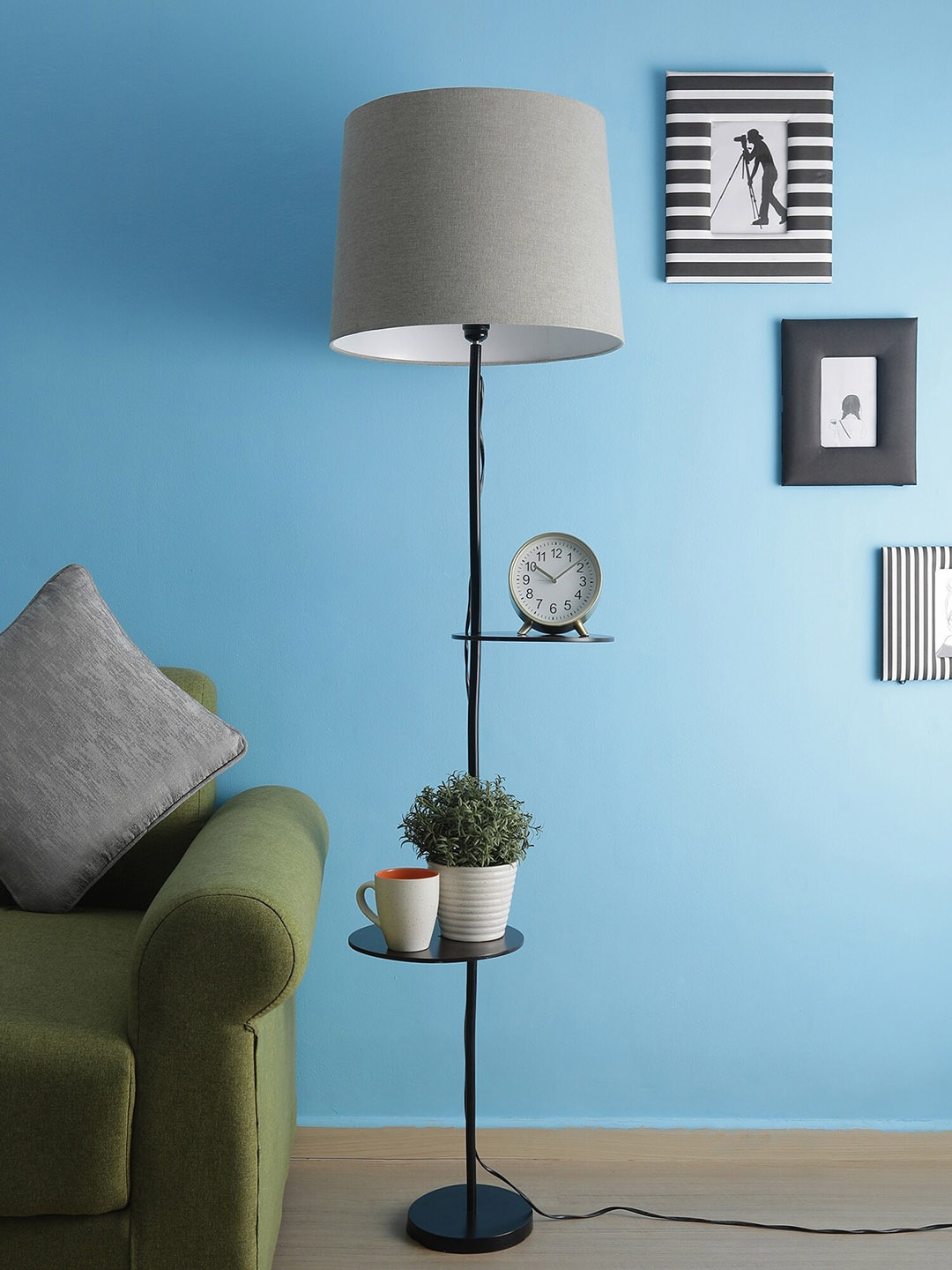 

SANDED EDGE Black & Grey Metal Floor Lamp