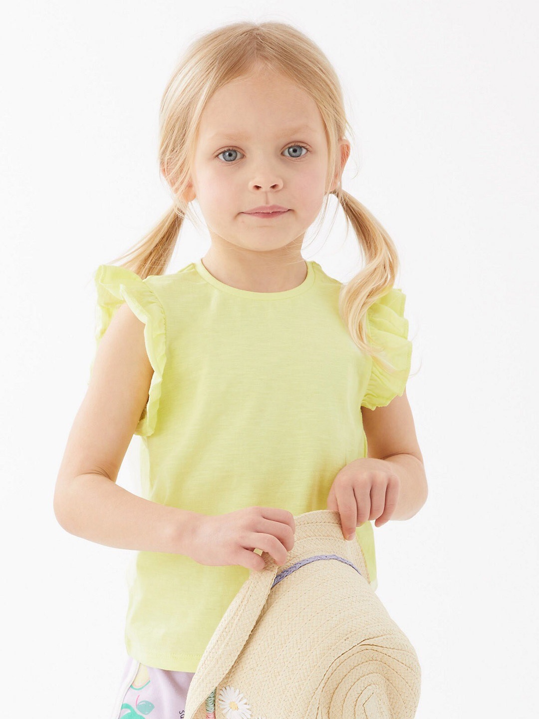 

Marks & Spencer Girls Yellow Pure Cotton T-shirt