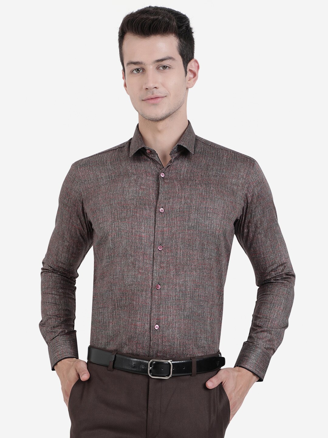 

JB STUDIO Men Brown Slim Fit Formal Shirt