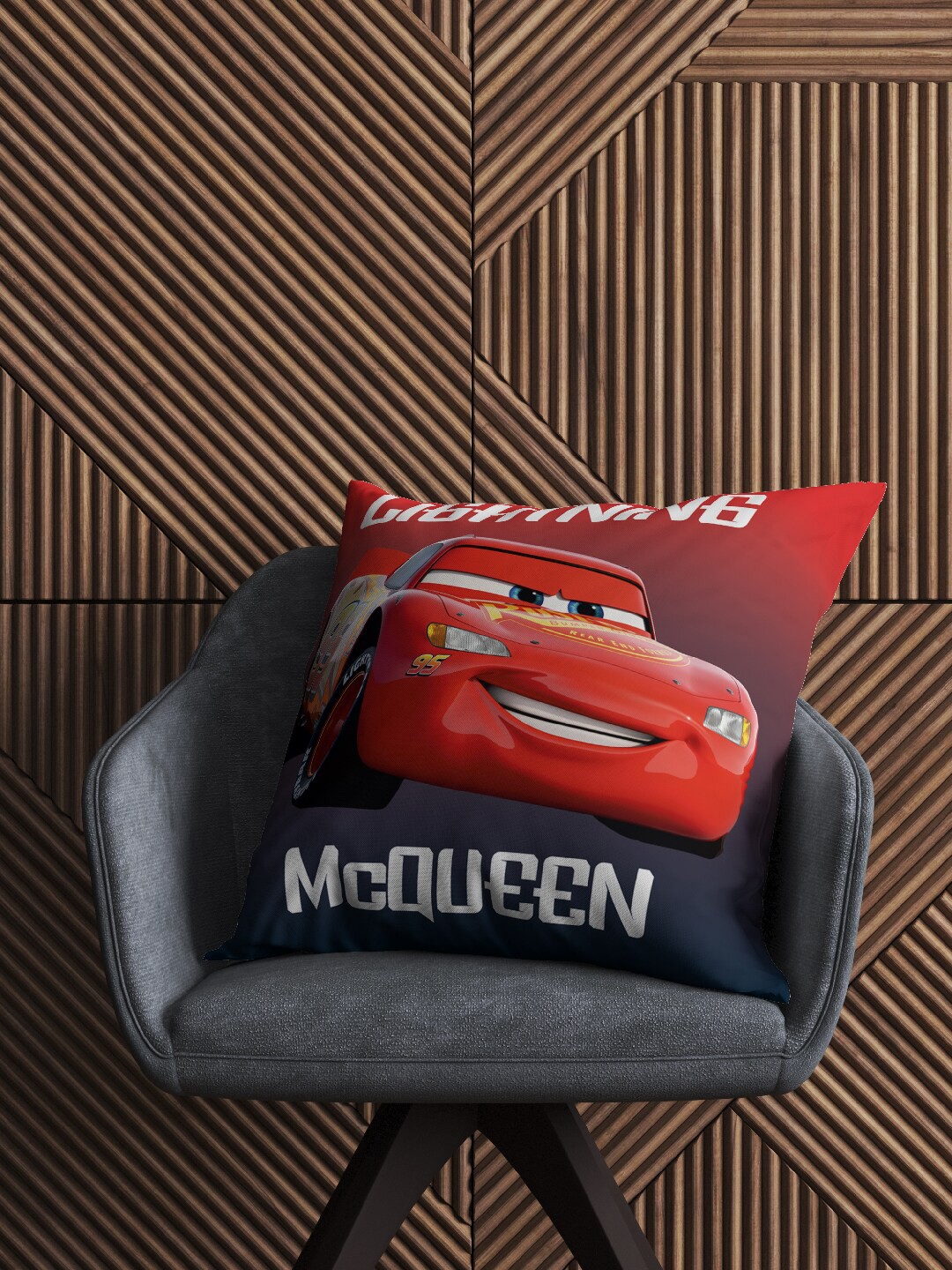 

Disney Red & Navy Blue Cartoon Characters Velvet Reversible Square Cushion Covers