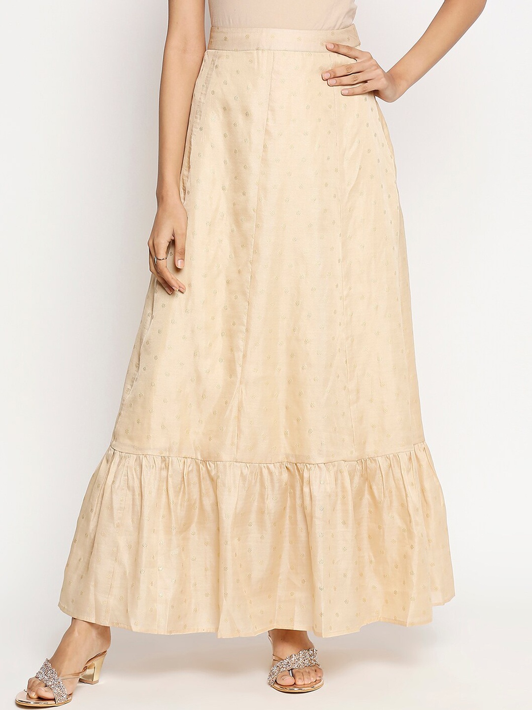 

Lobaanya Beige Flared Skirt