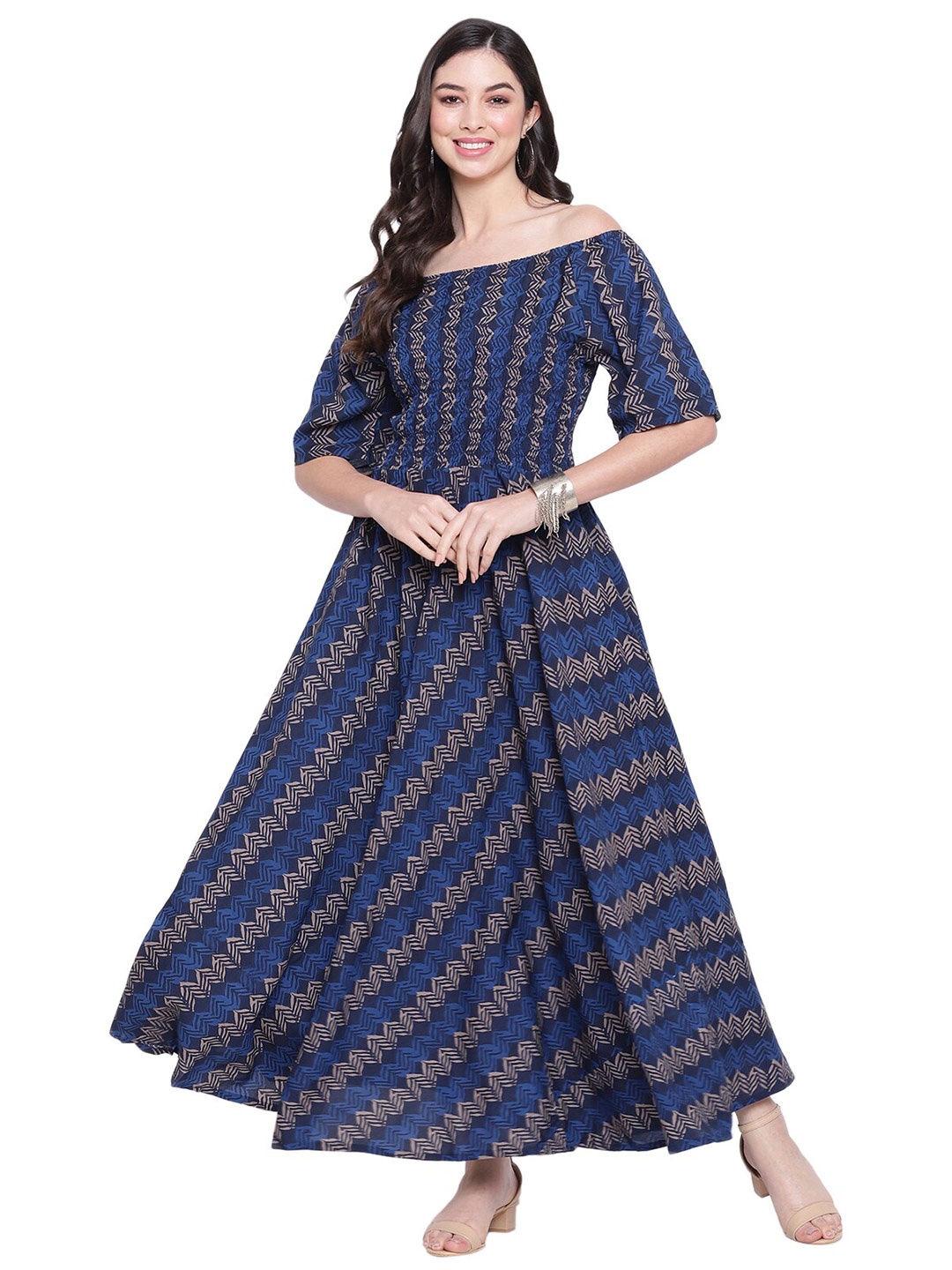 

Aawari Blue & Black Maxi Dress