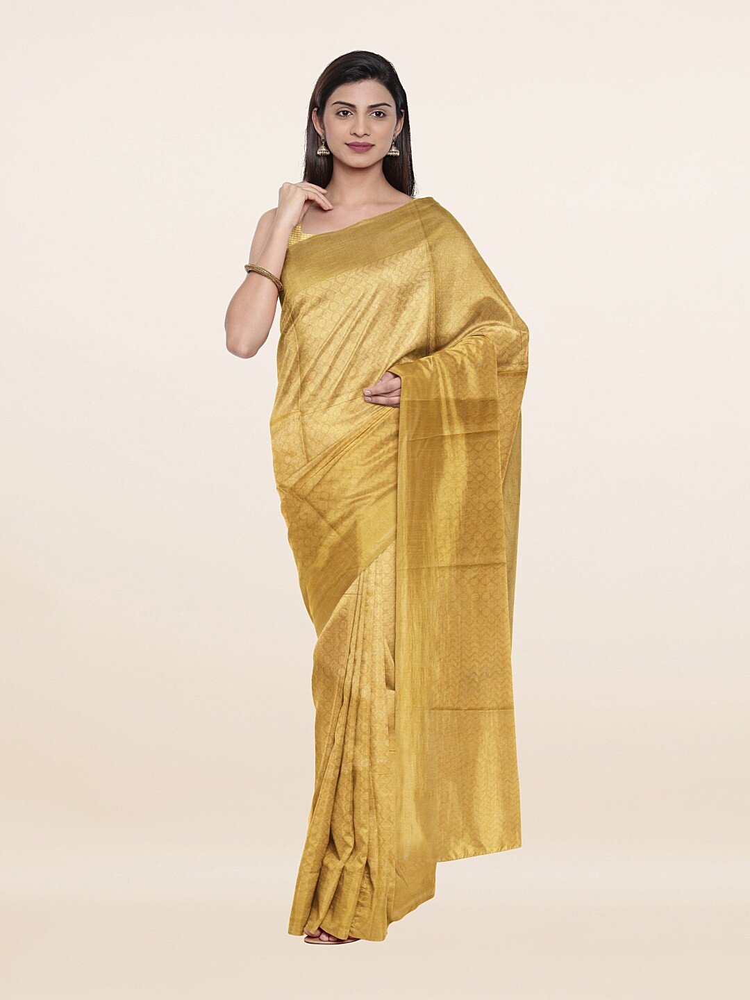 

Pothys Gold-Toned Woven Design Jute Cotton Saree