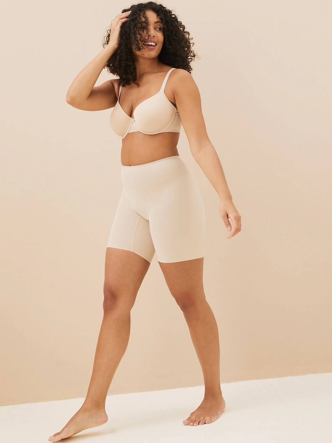 

Marks & Spencer Women Off White Solid Set of 2 Thigh Shapewear