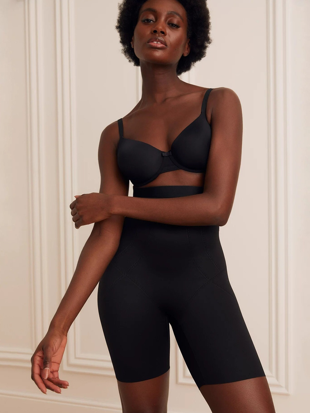 

Marks & Spencer Women Black Solid Shaper Briefs MW WT Cincher