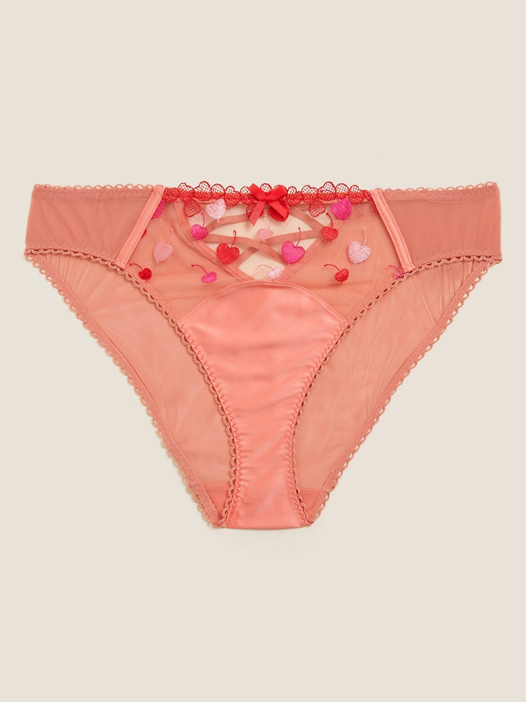 

Marks & Spencer Women Orange Embellished Basic Briefs