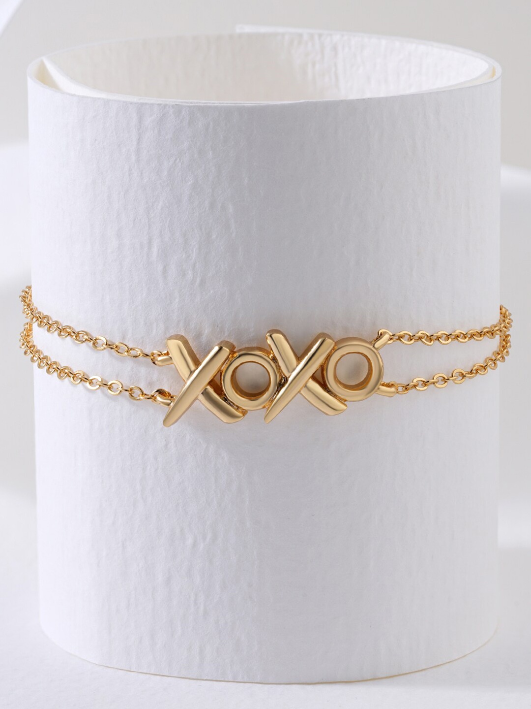 

MINUTIAE Women 18K Gold-Plated Anti-Tarnish Brass Multistrand Bracelet